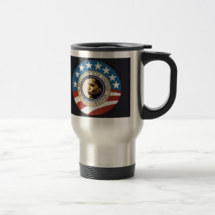 Caneca de viagem da bandeira de Obama E.U.
