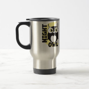 Caneca de viagem da coruja de noite