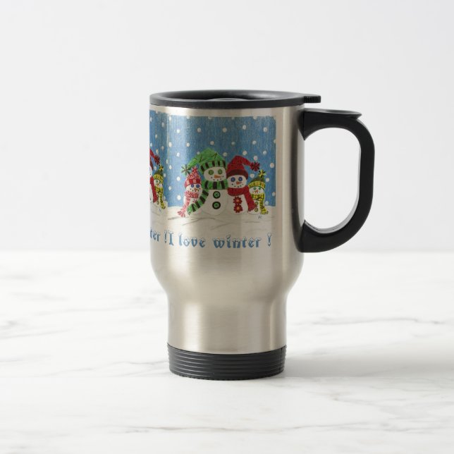 Caneca de viagem da família Snowmen (Direita)