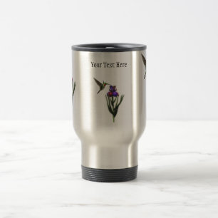 Caneca de viagem da flor da íris do colibri