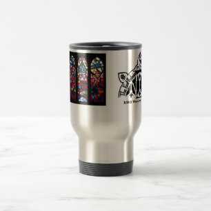Caneca de viagem da janela cor-de-rosa