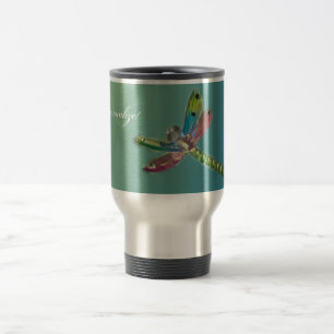 Caneca de viagem da libélula do vôo