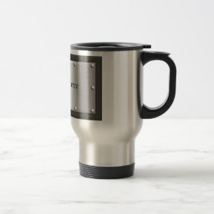 Caneca de viagem da placa conhecida