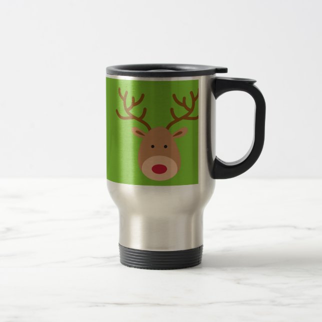 Caneca de viagem da rena do Natal (Direita)
