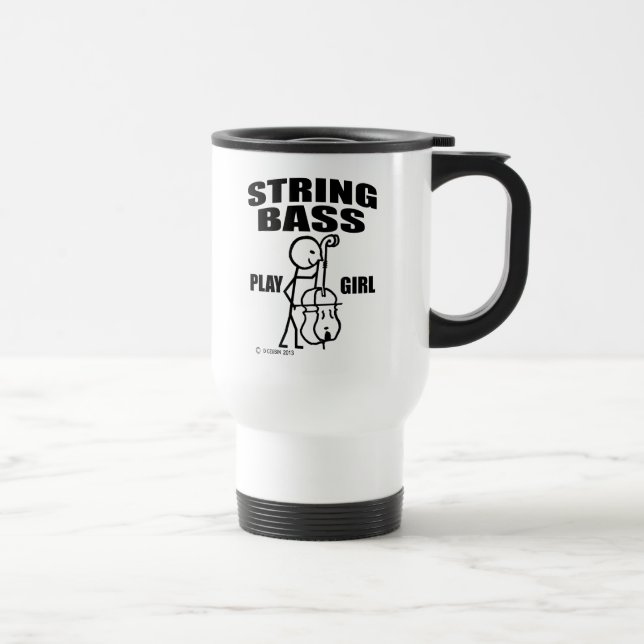 Caneca de viagem da String Bass Play Girl (Direita)