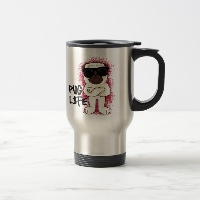 Caneca de viagem da vida do Pug (Direita)