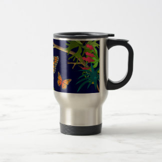 caneca de viagem das borboletas de monarca