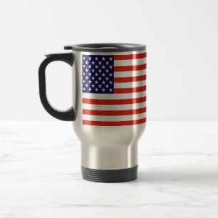 Caneca de viagem das estrelas & das listras dos