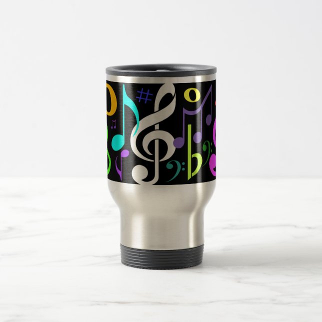 Caneca de viagem das notas musicais (Centro)