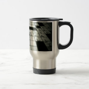 Caneca de viagem das palavras cruzadas
