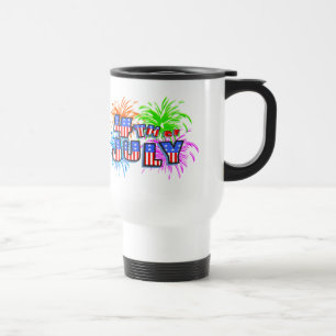 caneca de viagem de 4 de julho do Fireworks