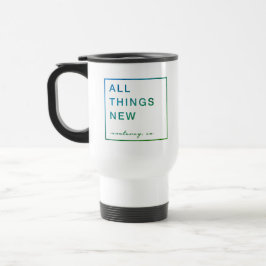 Caneca de viagem de aço inoxidável (azul/verde)