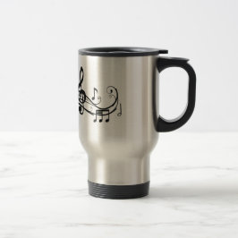 Caneca de viagem de aço inoxidável com notas da