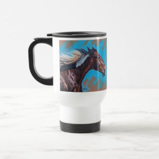 Caneca de viagem de aço para cavalos de vento