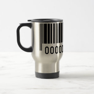 Caneca de viagem de alumínio com código de barras 