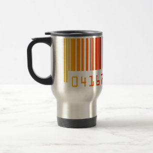 Caneca de viagem de alumínio com código de barras