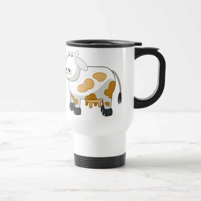Caneca de Viagem de Alumínio Vaca Leiteira Cartoon (Direita)