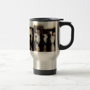 Caneca de Viagem de Alumínio Xadrez Grunge