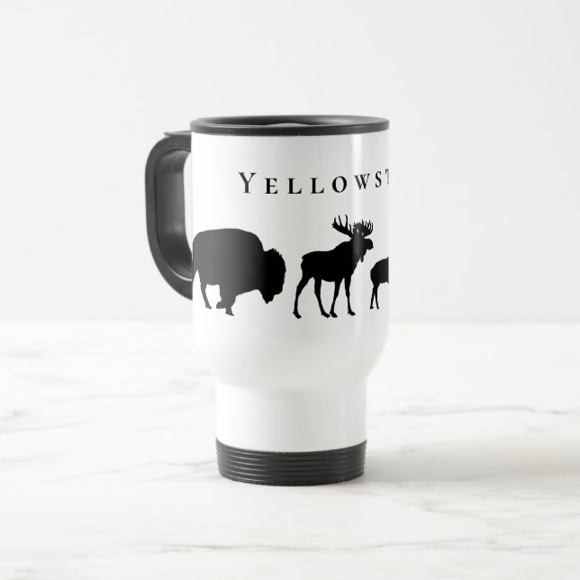 Caneca de viagem de animais selvagens Yellowstone (Frente Esquerda)