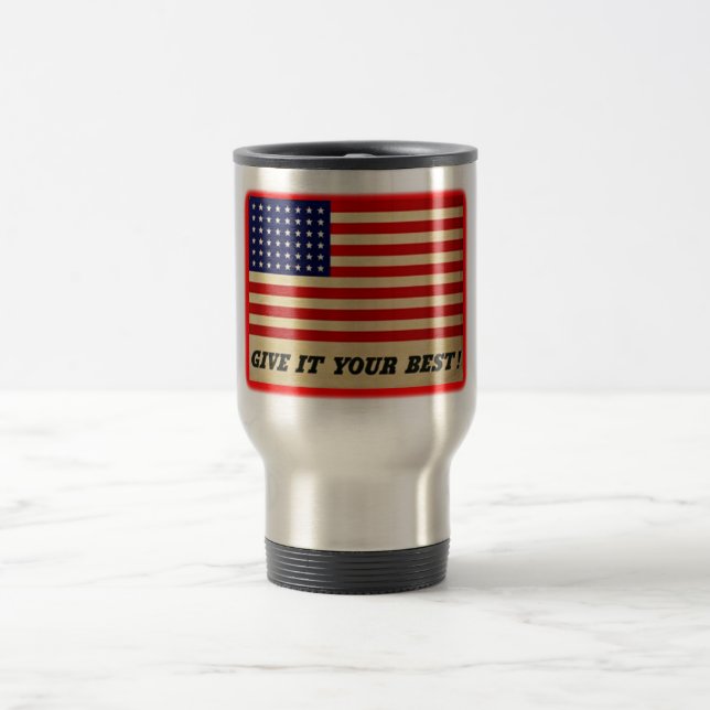 Caneca de viagem De Bandeira Americana - Dê-Lhe O  (Centro)