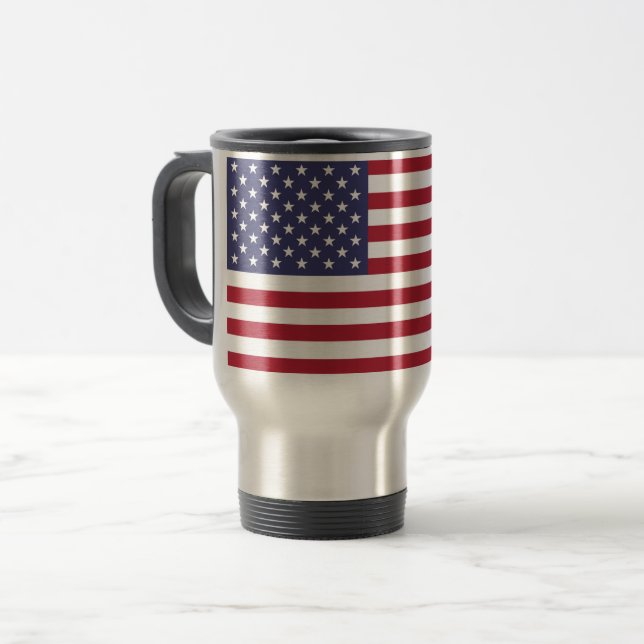 Caneca de viagem de Bandeira dos Estados Unidos da (Frente Esquerda)
