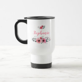 Caneca de viagem de Café Floral Personalizada