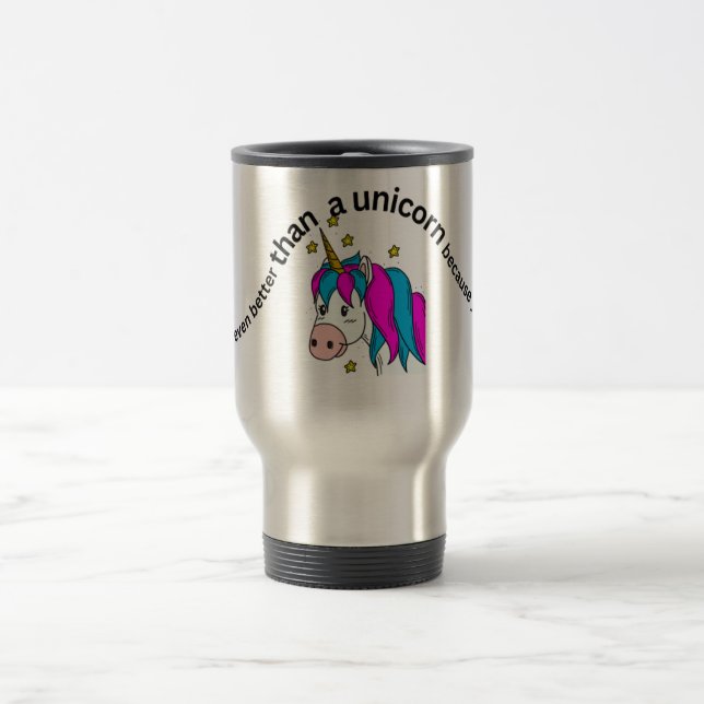 Caneca de Viagem de Café Isolada Presente Unicórni (Centro)