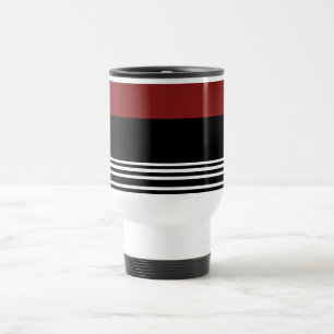 Caneca de Viagem de Café Preto Vermelho Branco>