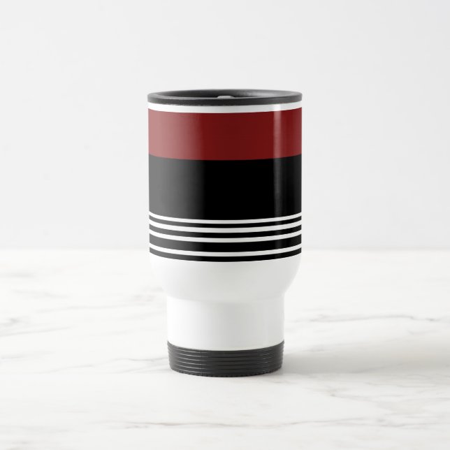 Caneca de Viagem de Café Preto Vermelho Branco> (Centro)