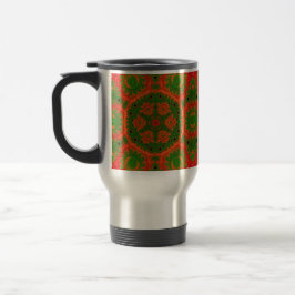Caneca de viagem de Caleidoscópio Laranja e Verde