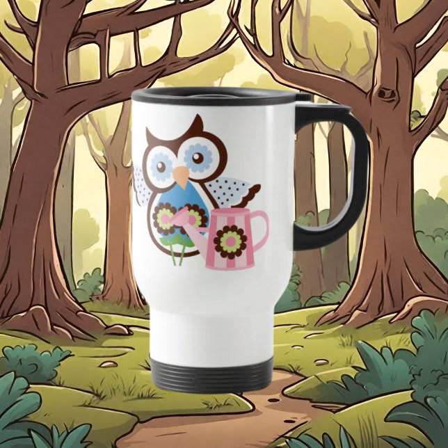 caneca de viagem de Cartoon Owl (Criador carregado)
