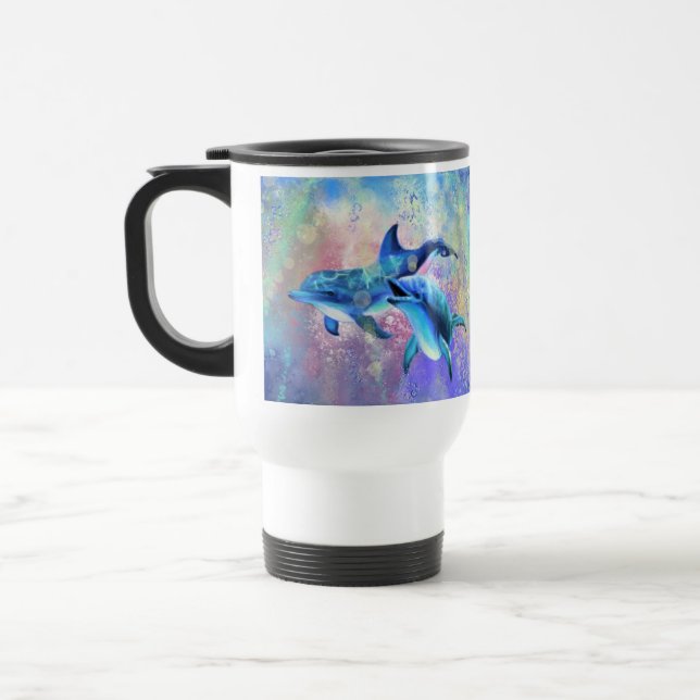 Caneca de viagem de Casal de golfinho (Esquerda)