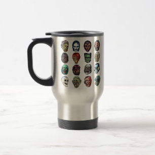 Caneca de viagem de cor das máscaras do monstro