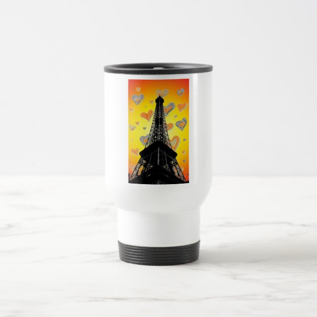 Caneca de viagem de Corações em Torre Eifel (Centro)