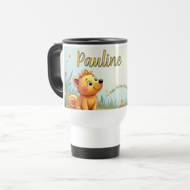 caneca de viagem de crianças personalizadas (Frente Esquerda)