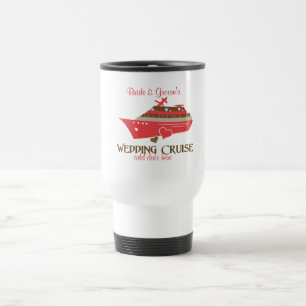 Caneca de viagem de Cruzeiros de Casamento Vermelh
