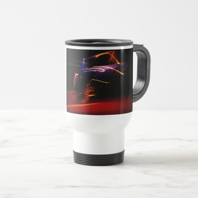 caneca de viagem de dança de carro roxo (Frente Esquerda)