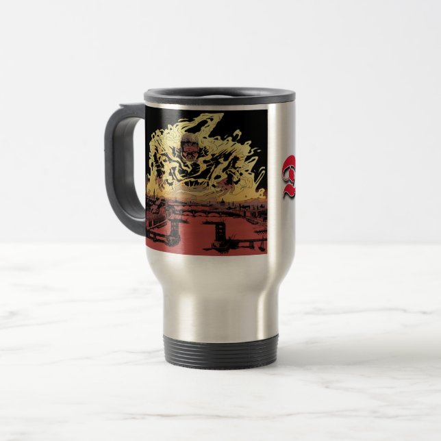 Caneca de viagem de design Drácula V2 (Frente Esquerda)
