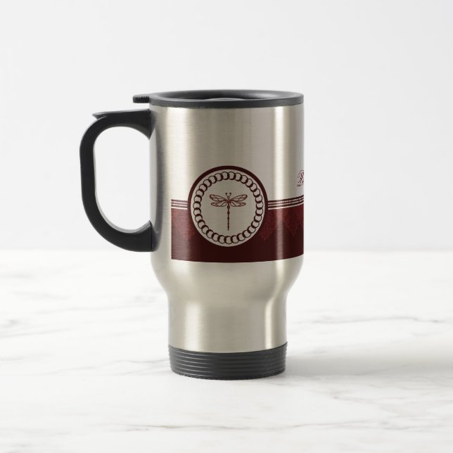 Caneca de viagem de Emblem de Dragonfly Vermelha (Esquerda)