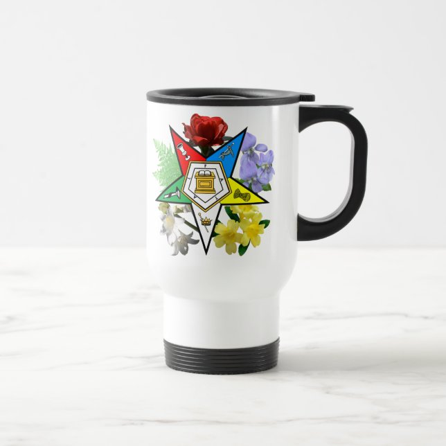 Caneca de viagem de emblema floral OES (Direita)