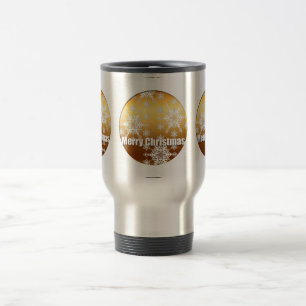 Caneca de viagem de flocos de neve de Natal Dourad