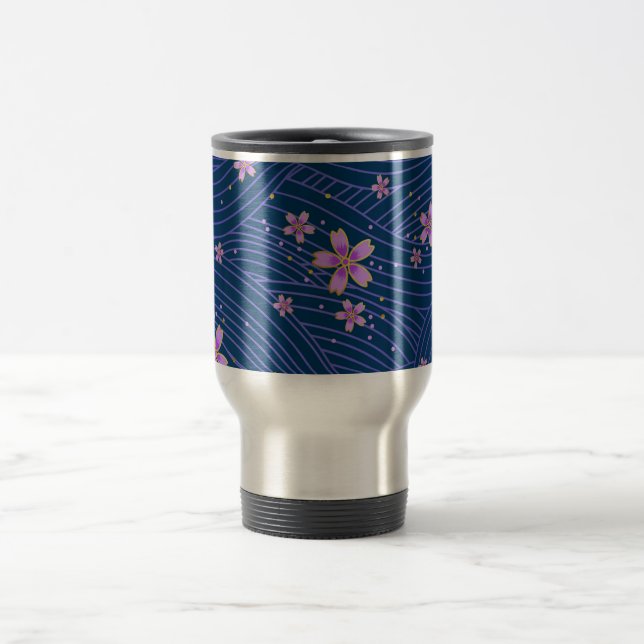 Caneca de Viagem de Flores Ilustradas (Centro)