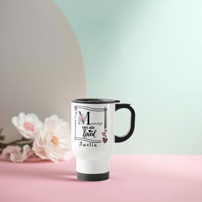 Caneca de Viagem de Flores Personalizadas para Mam (Criador carregado)