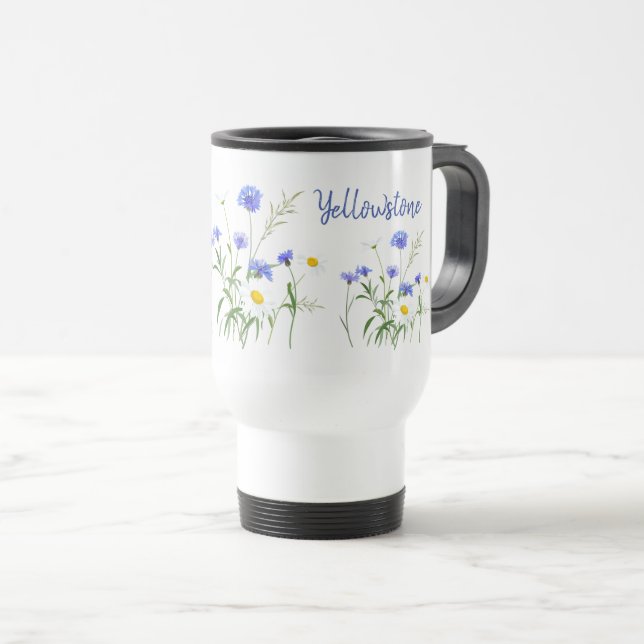 Caneca de viagem de flores selvagens Yellowstone (Frente Esquerda)
