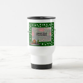 Caneca de viagem de Foto de Natal da Cena Elf