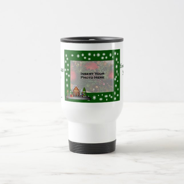 Caneca de viagem de Foto de Natal Elf Scene (Centro)