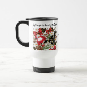 caneca de viagem de futebol feminino
