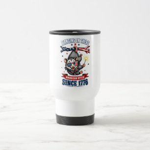 Caneca de Viagem de Gambá do Dia 4 de Julho