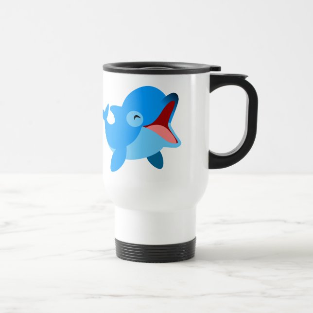 Caneca de viagem De Golfinhos De Cartoon Ridículo (Direita)