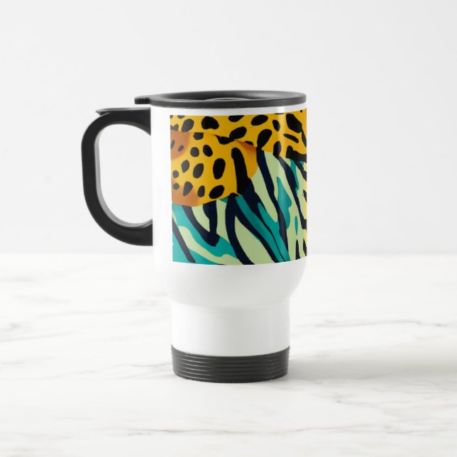 Caneca de viagem de impressões ecéticas em animais (Esquerda)
